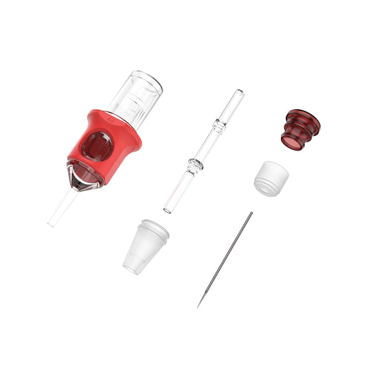 CM4 PMU cartridge needle structure showing integrated soft grip, membrane system and slim transparent tip