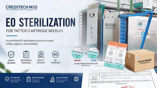EO sterilization process for tattoo cartridge needles by CREDITECH MED manufacturer