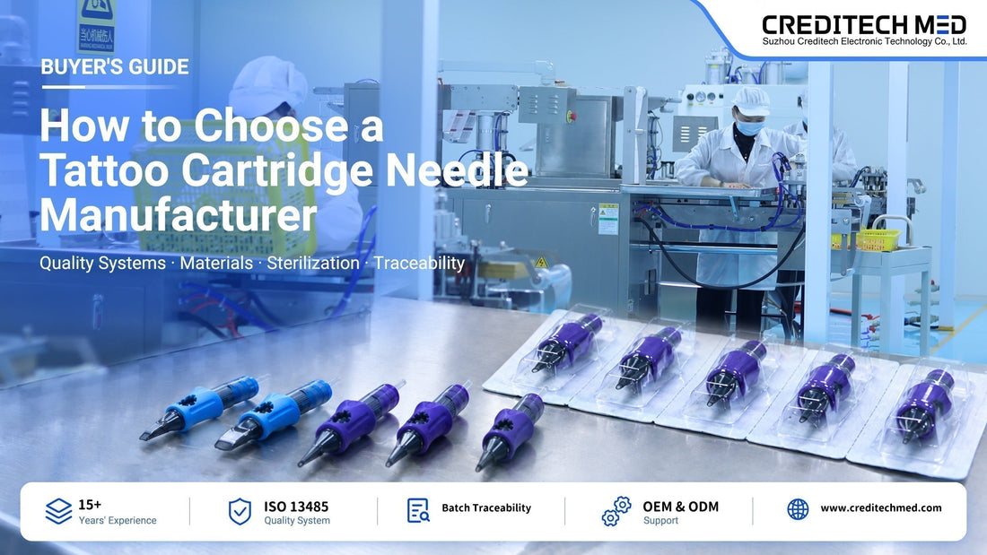 Tattoo cartridge needle manufacturing facility at CREDITECH MED