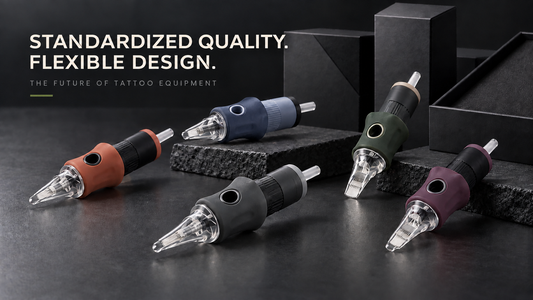 CM6-1 tattoo cartridge needles in customizable colors, illustrating standardized quality and flexible product design by CREDITECH MED