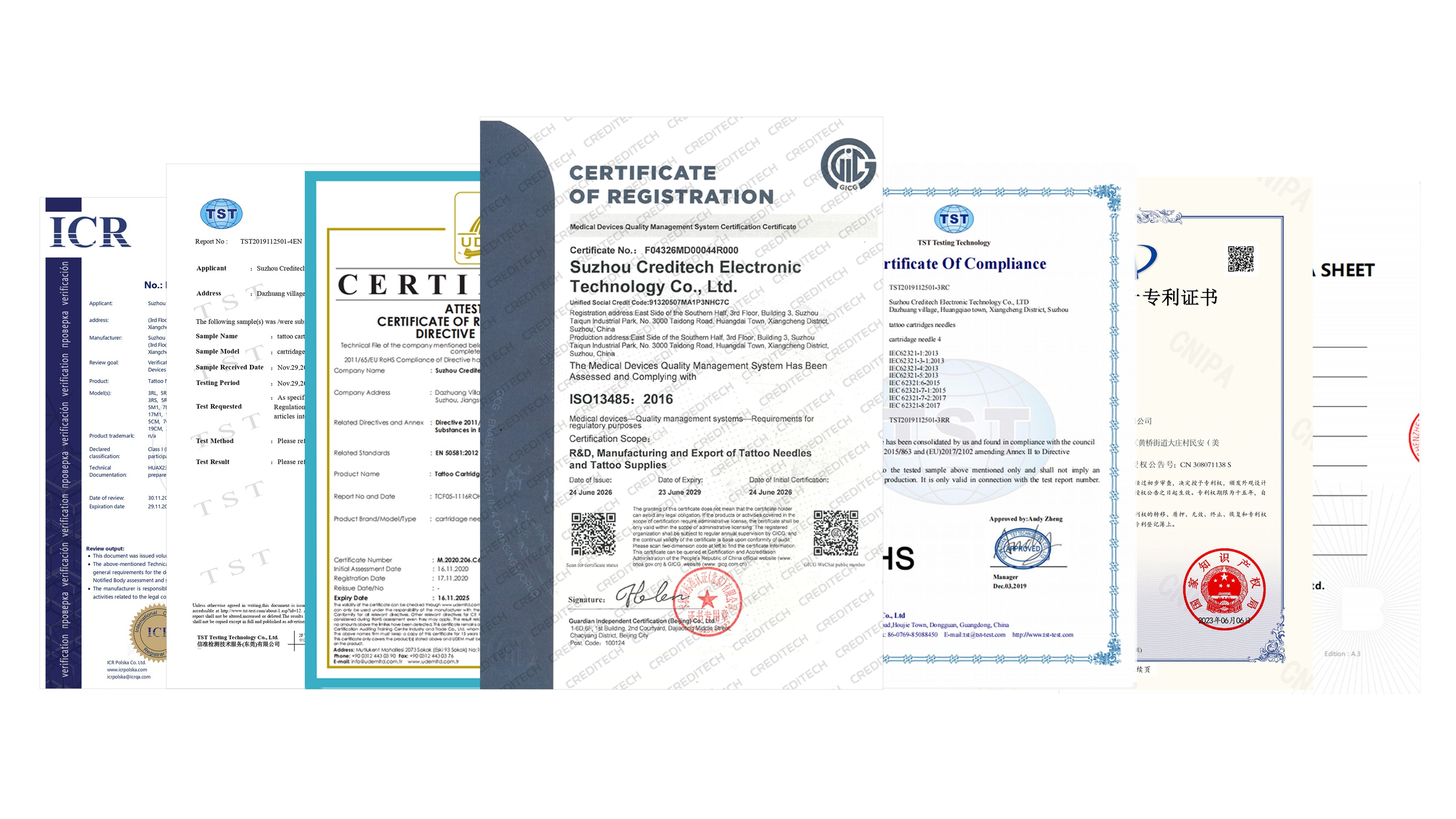 ISO 13485 certification and quality certificates for tattoo cartridge needles