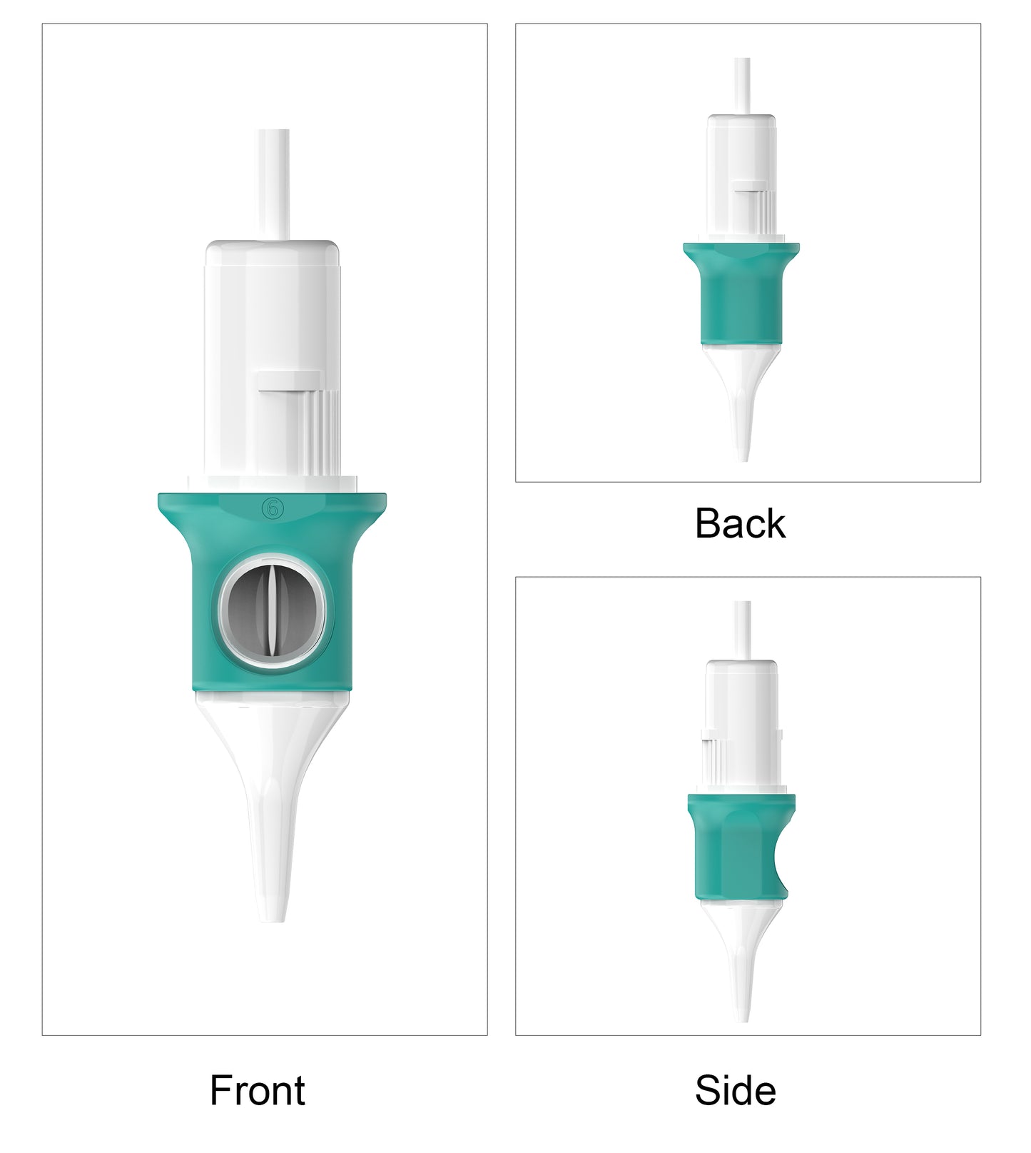 Front View of CM04 Soft Grip Tattoo Cartridge Needle