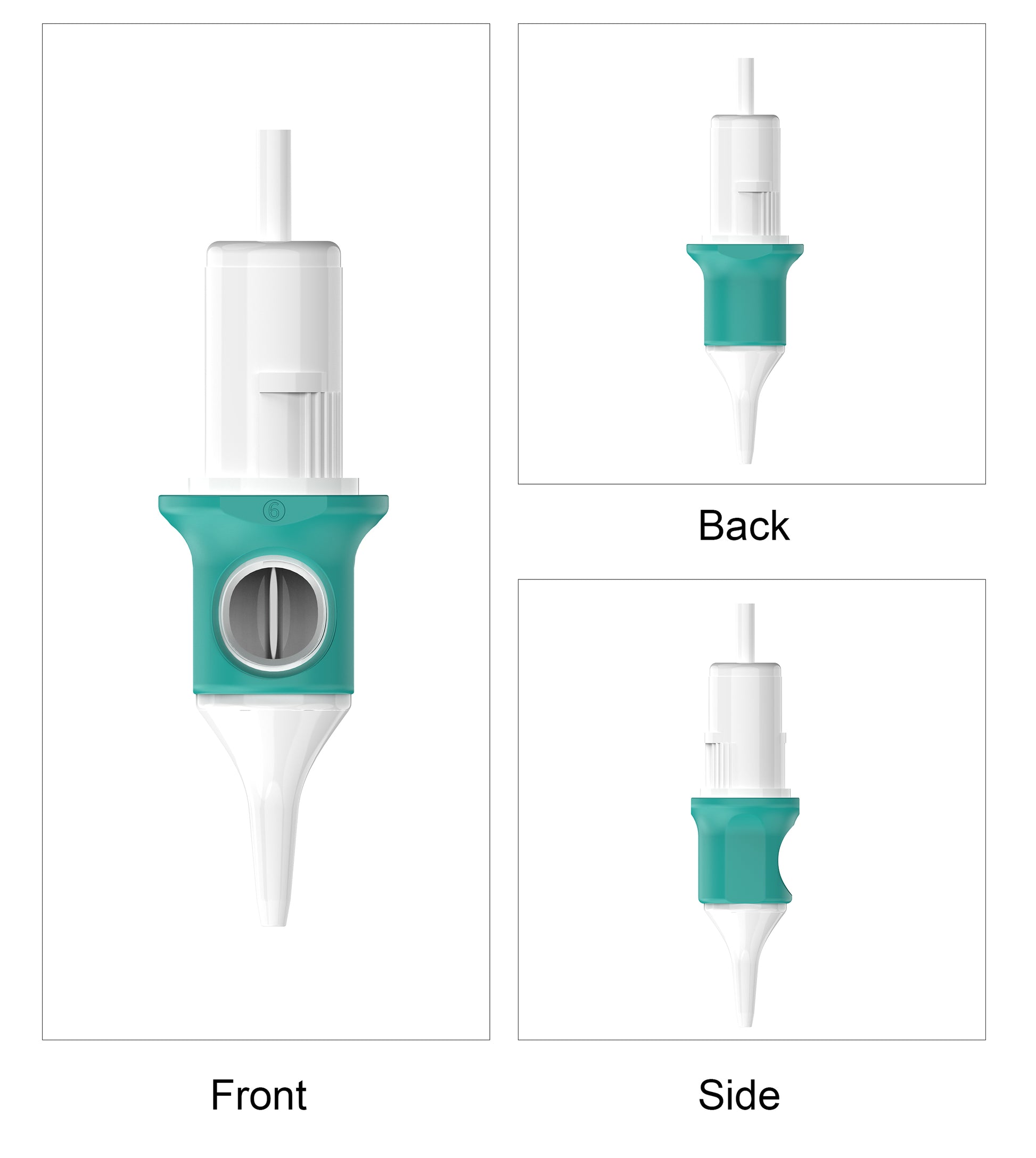 Front View of CM04 Soft Grip Tattoo Cartridge Needle