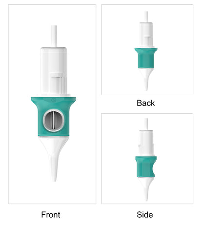 Front View of CM04 Soft Grip Tattoo Cartridge Needle