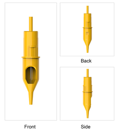 CM1 Standard Tattoo Cartridge Needle front, side and rear views