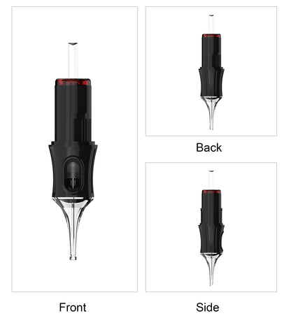 CM6 Standard & Fine Line Tattoo Cartridge Needle front, side and rear views