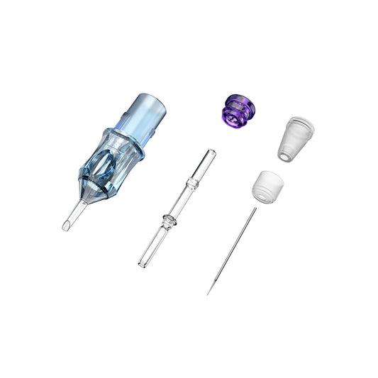 CM10 tattoo cartridge needle exploded view showing internal needle components-round