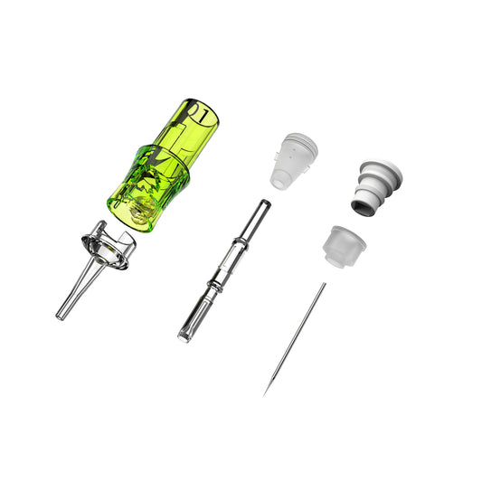 SP6 PMU cartridge needle exploded view showing separated needle tip middle window and internal components