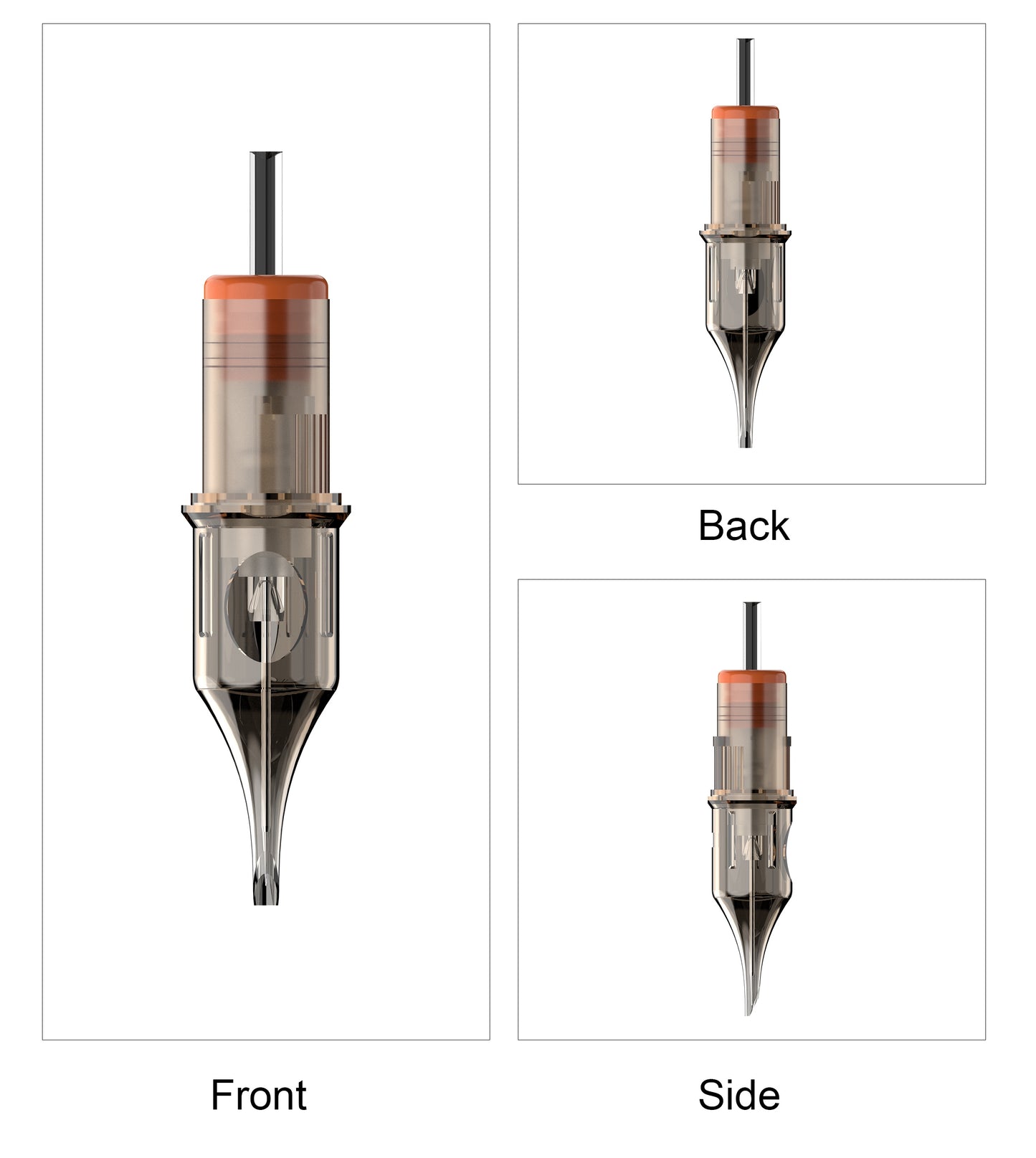 CM8 tattoo cartridge needle exploded view showing internal components