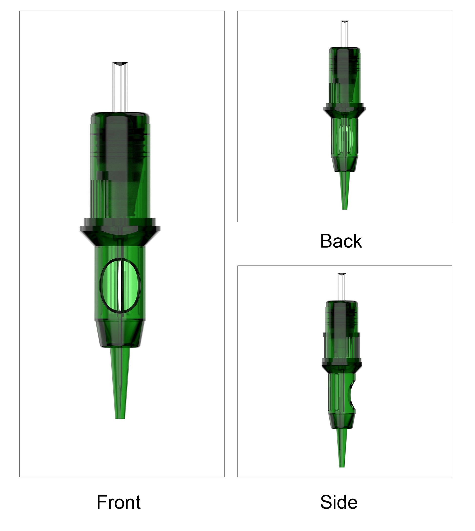CM16 PMU cartridge needle front side and rear view product design