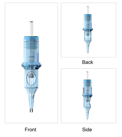CM13 standard tattoo cartridge needle front side and rear view product design round