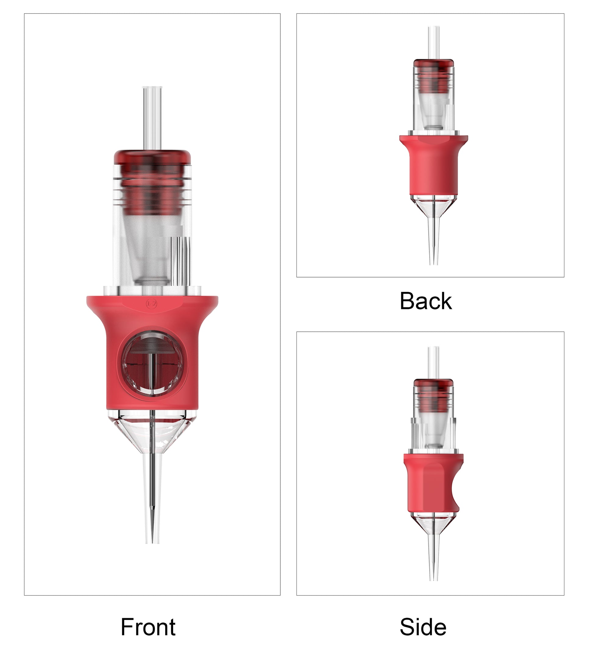 CM4 PMU Cartridge Needle front, side and rear views