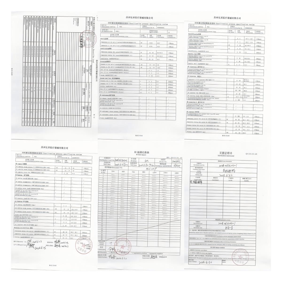 EO sterilization report for tattoo cartridge needles with batch traceability records