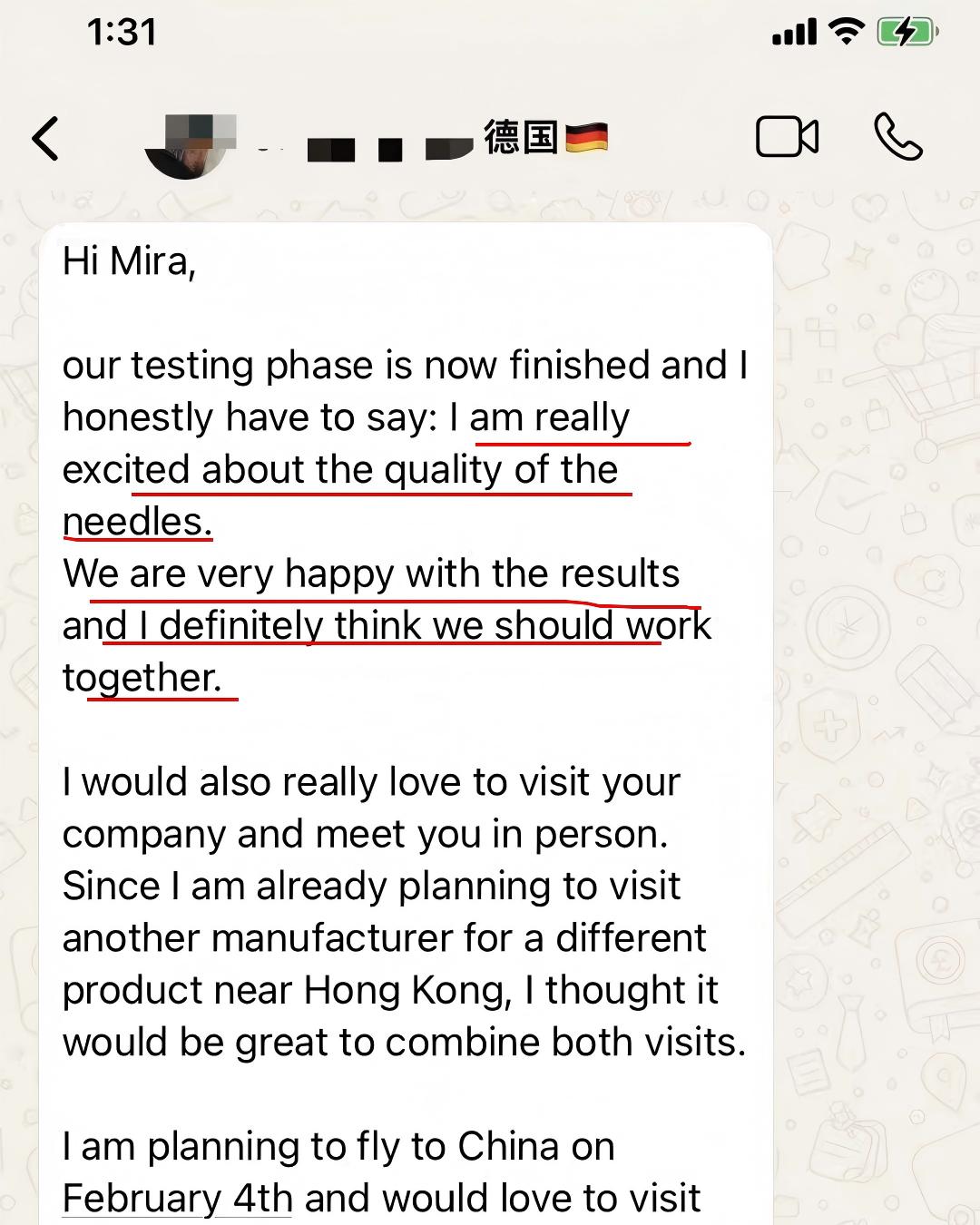 German customer feedback about tattoo cartridge needle quality testing